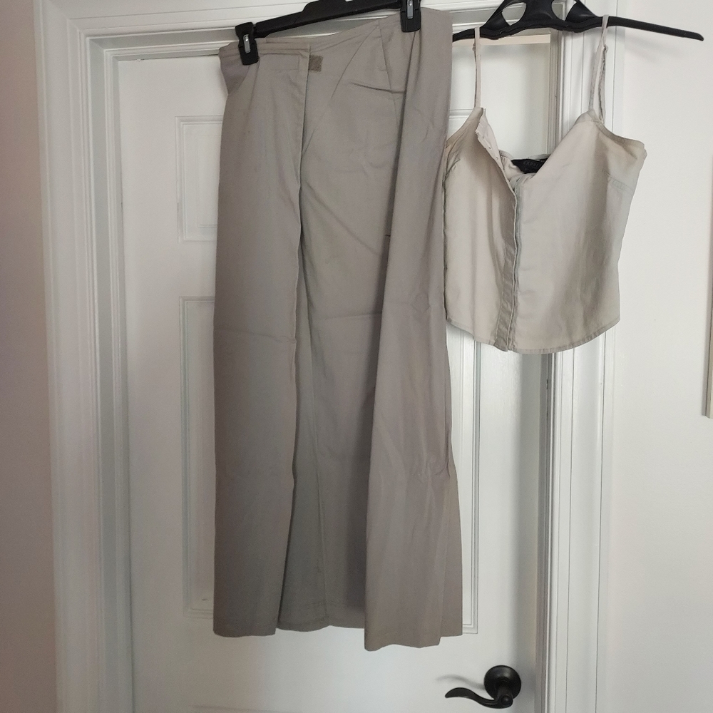 2 Piece Crop Top and Long Shirt